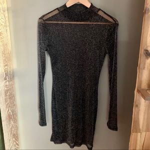 SHEIN sheer sparkle long sleeve dress